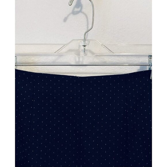 Ann Taylor Skirt Womens 8 Navy Blue Wool Blend White Dot A Line Mini Minimialist - Picture 2 of 6